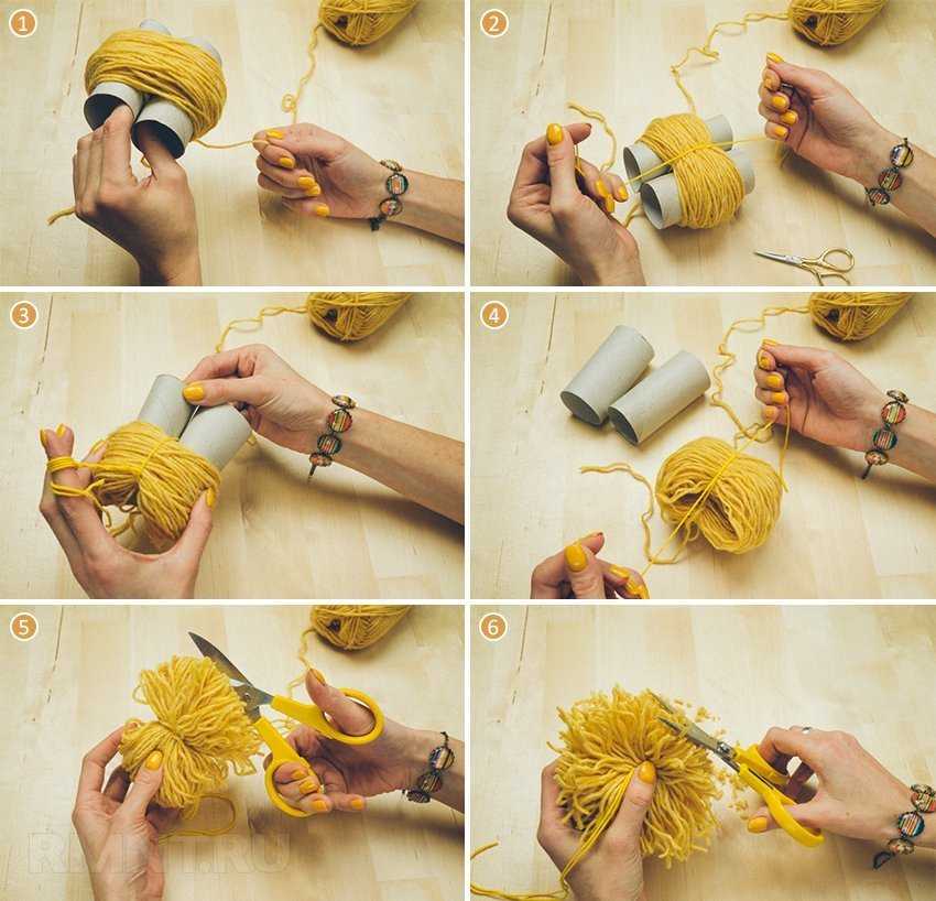 Как сделать помпон из меха или пряжи: инструкция и фото