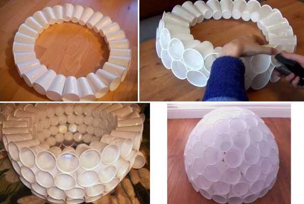 Как сделать снеговика из пластиковых стаканчиков своими руками