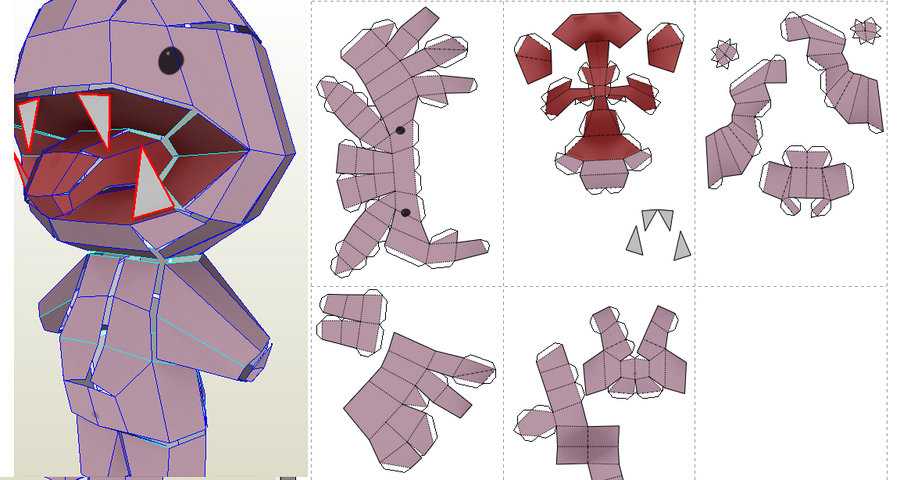 Полигональные фигуры, модели, схемы, развёртки, программа создания из бумаги, металла и пластика масок и скульптур