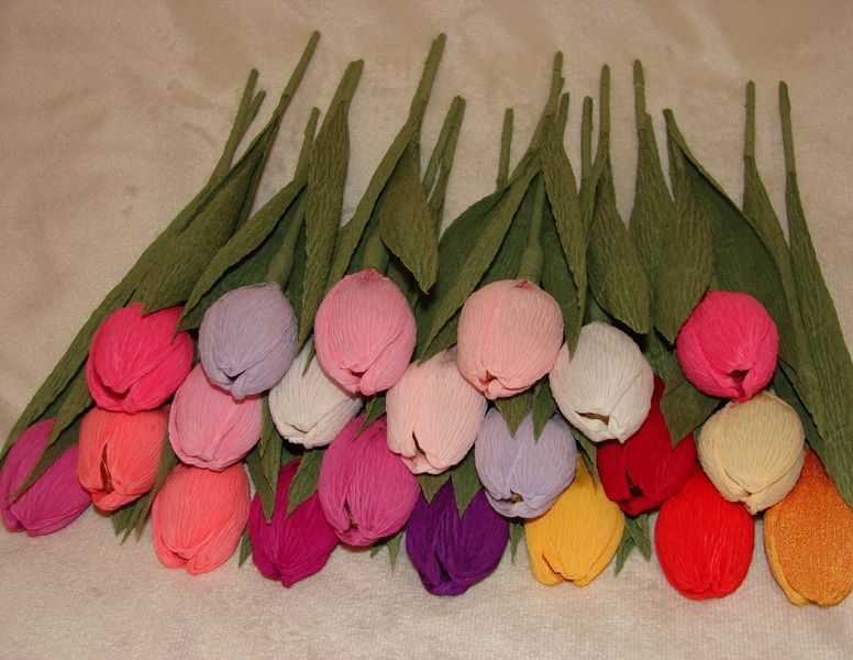 Как сделать тюльпаны из гофрированной бумаги – 4 пошаговых мастер-класса