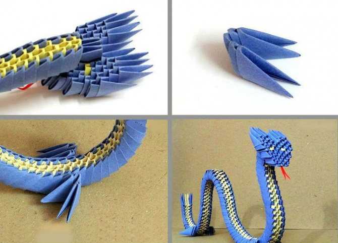 Красивые и необычные драконы в технике модульного оригами