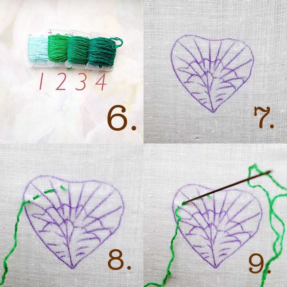 Простые схемы и шаблоны для вышивки цветов гладью