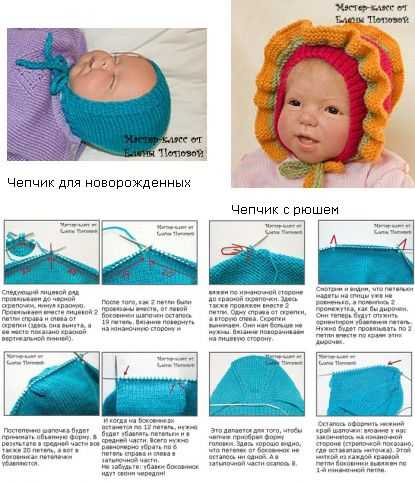Шапочка для новорожденного спицами, 25 моделей с описанием и видео уроками,  вязание для детей