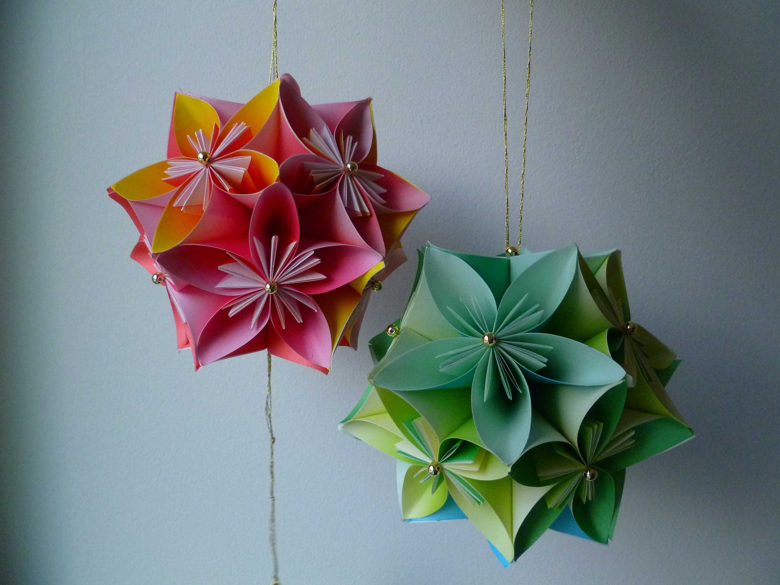 Кусудама оригами кусудама классическая самая простая для начинающих бумага клей