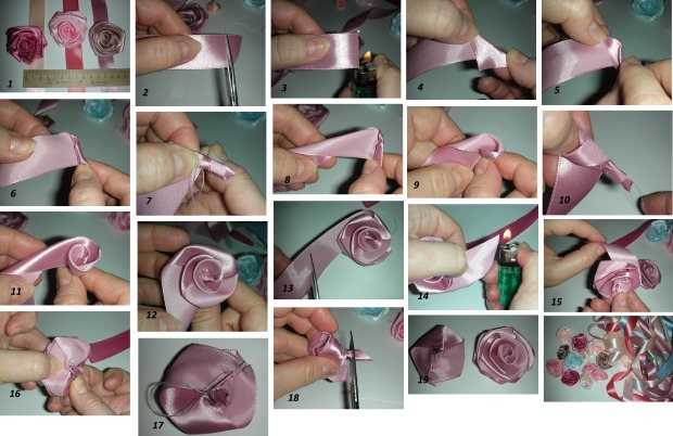 10 способов сделать розу из ленты