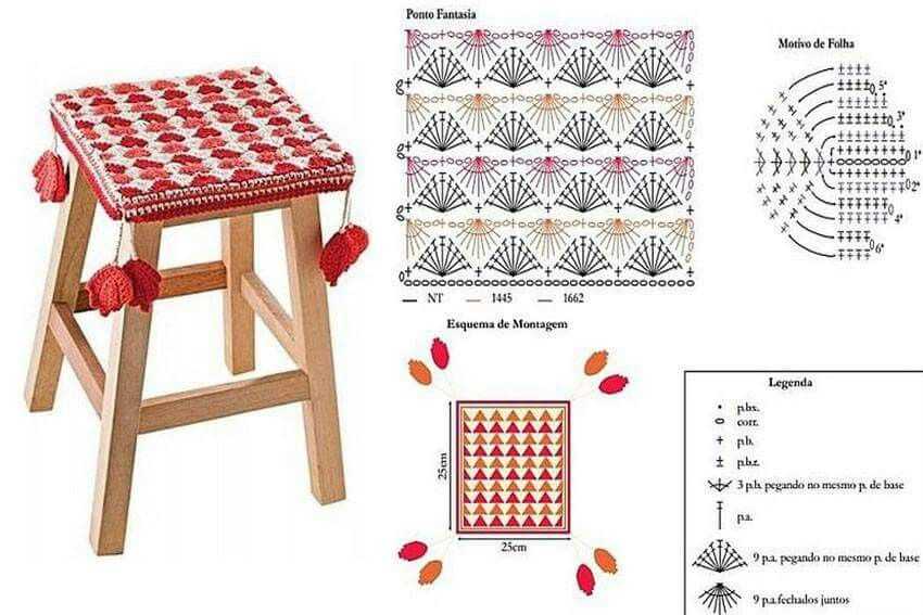 Вязание ковриков на стулья крючком с описанием, видео - 6 моделей
