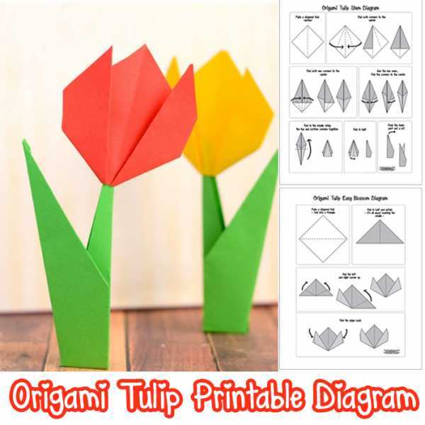 Оригами цветов из бумаги. схемы
