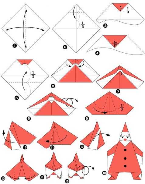 Модульное оригами «дед мороз». схема сборки пошаговая инструкция с фото