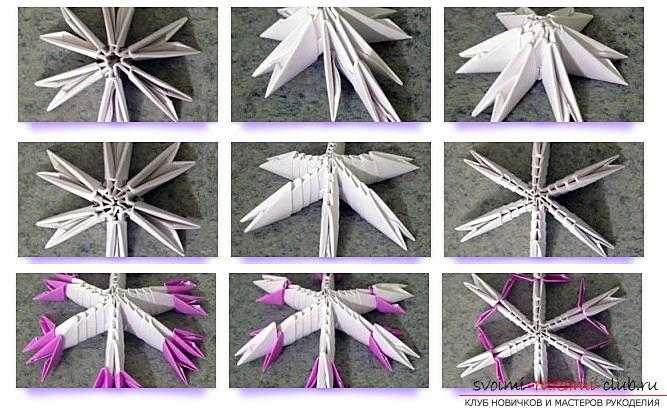 Мастер-класс поделка изделие новый год оригами китайское модульное снеговик из модулей бумага