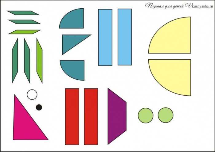 Аппликации из геометрических фигур для детей любого возраста
