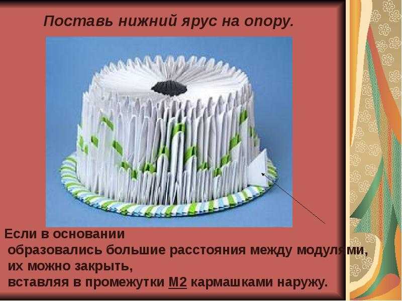 Поделка изделие день рождения оригами китайское модульное пергамано торт модульное оригами бумага