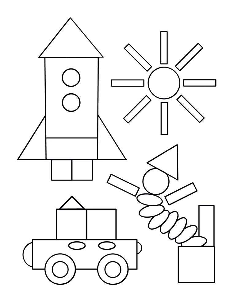 Аппликация из геометрических фигур для дошкольников или в детском саду