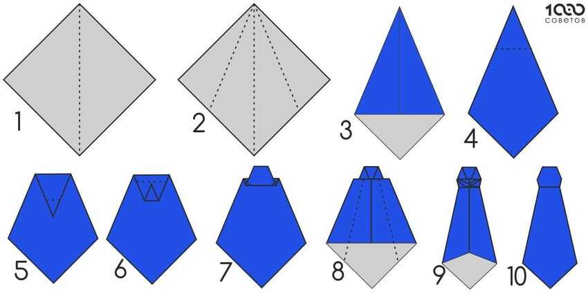 Оригами-рубашка с галстуком