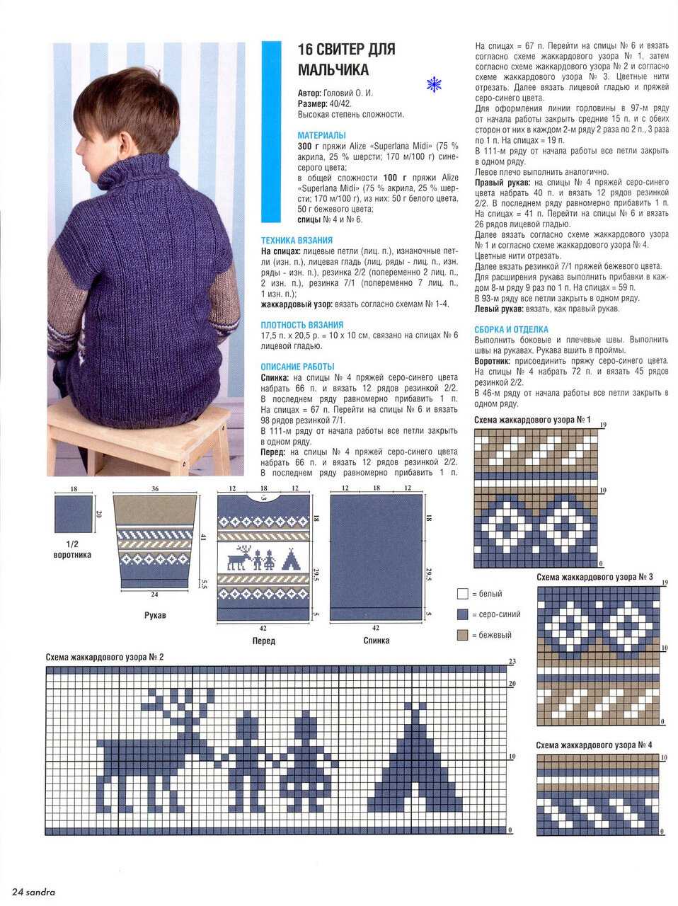 Свитер для мальчика спицами: схема вязания с фото