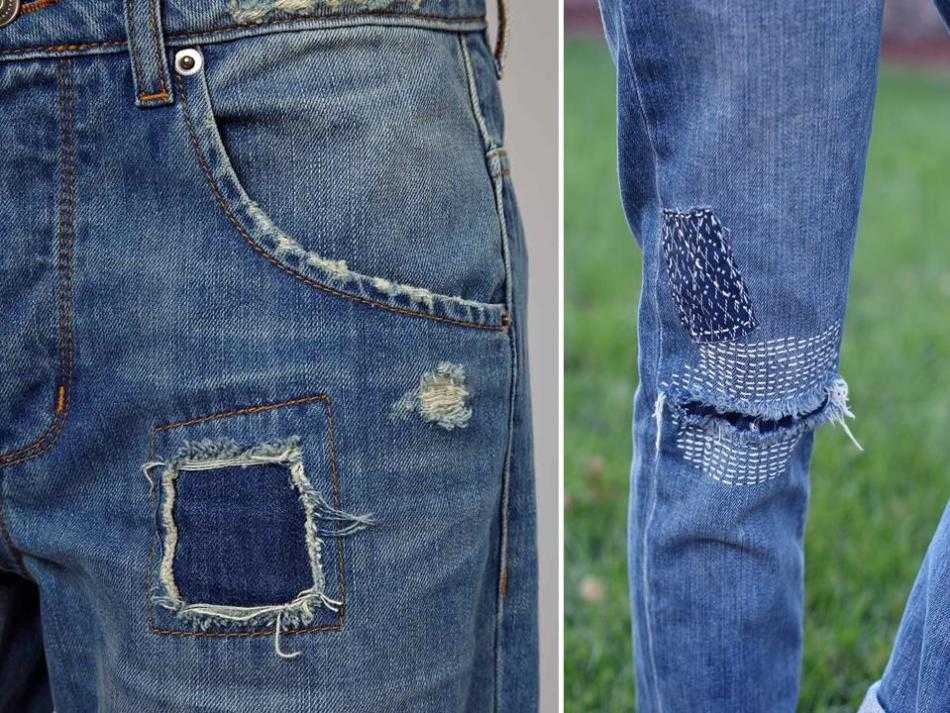 Как зашить дырку на коленях на джинсах своими руками: как заштопать самостоятельно вручную или на швейной машинке дырку между ног, на попе или на коленях