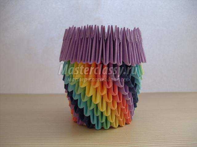 Ваза оригами - изготовление цветочной вазы в технике модульного оригами. простая ваза, фигурная