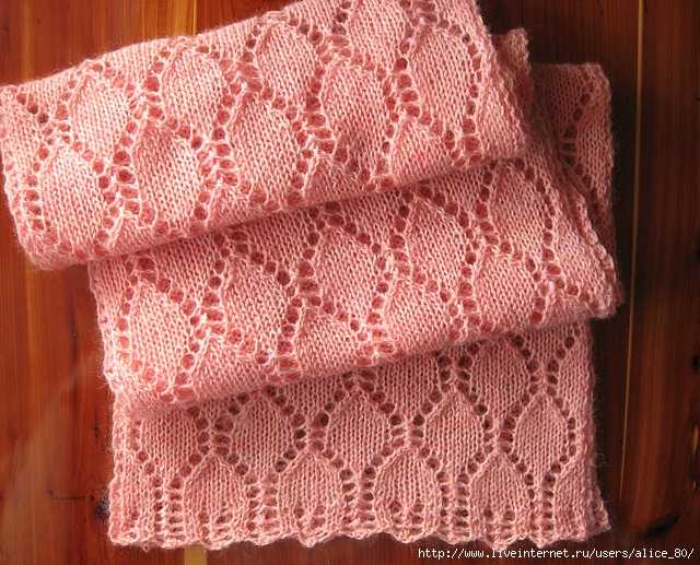 Узор для шарфов спицами, 35 схем и описаний вязания бесплатно,  вязание для женщин