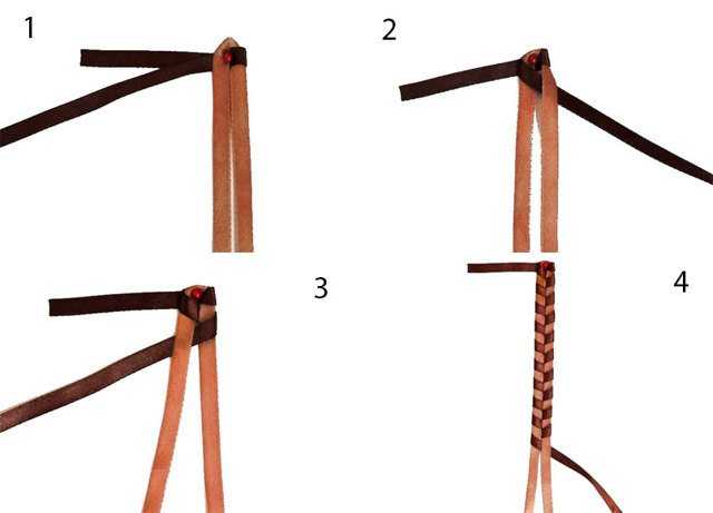 Как делать фенечки из ленточек: инструкция плетения из 2-х лент для начинающих