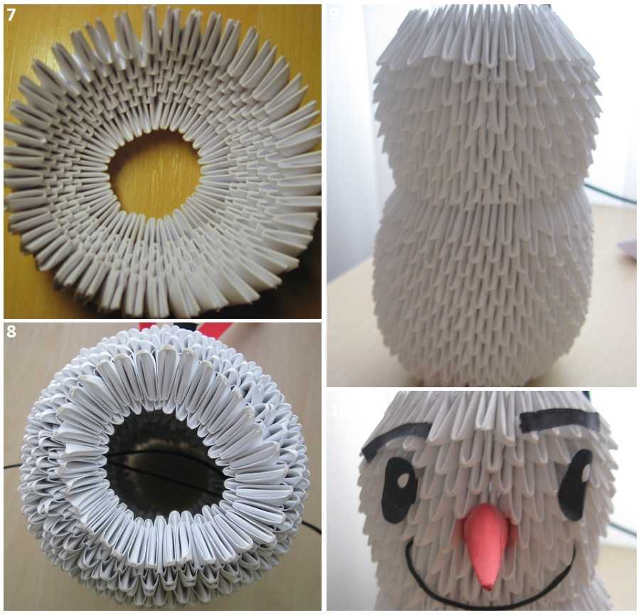 Модульный снеговик из бумаги своими руками. делаем снеговика в технике оригами