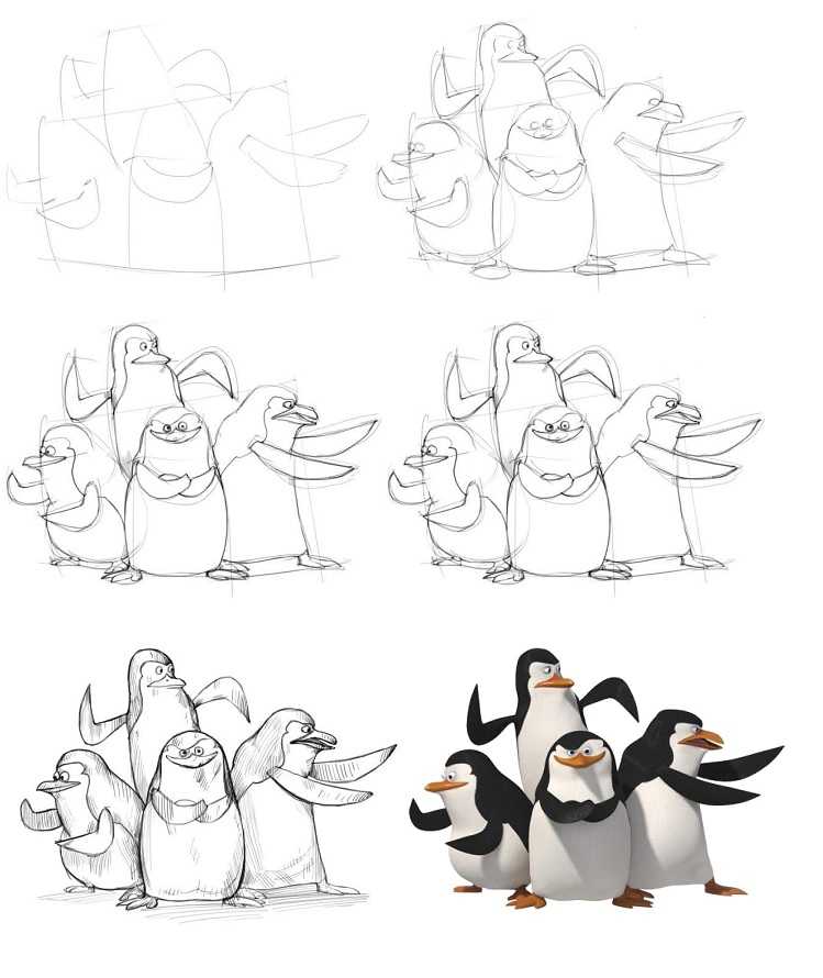 Как нарисовать пингвина поэтапно карандашом (59 фото) - легкие мастер-классы по рисованию пингвина
