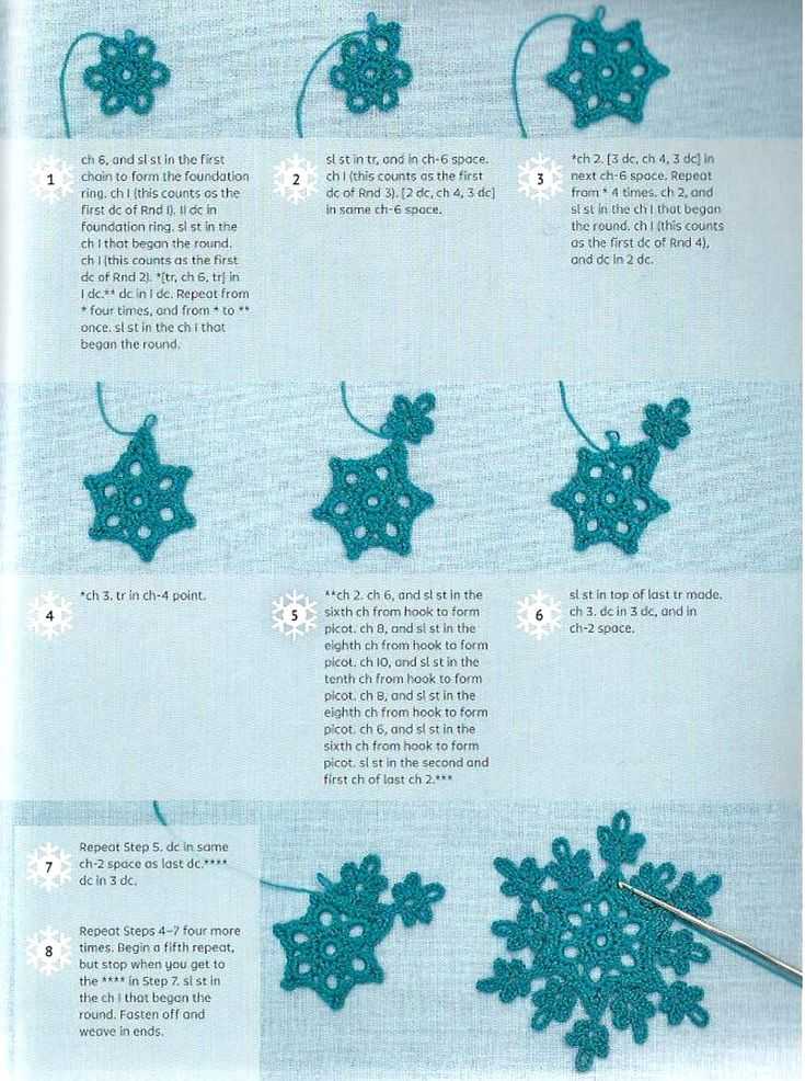 Вязание крючком снежинки - описание схем вязания для начинающих, советы, фото примеры