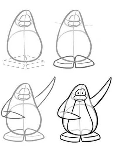 Как нарисовать пингвина карандашом