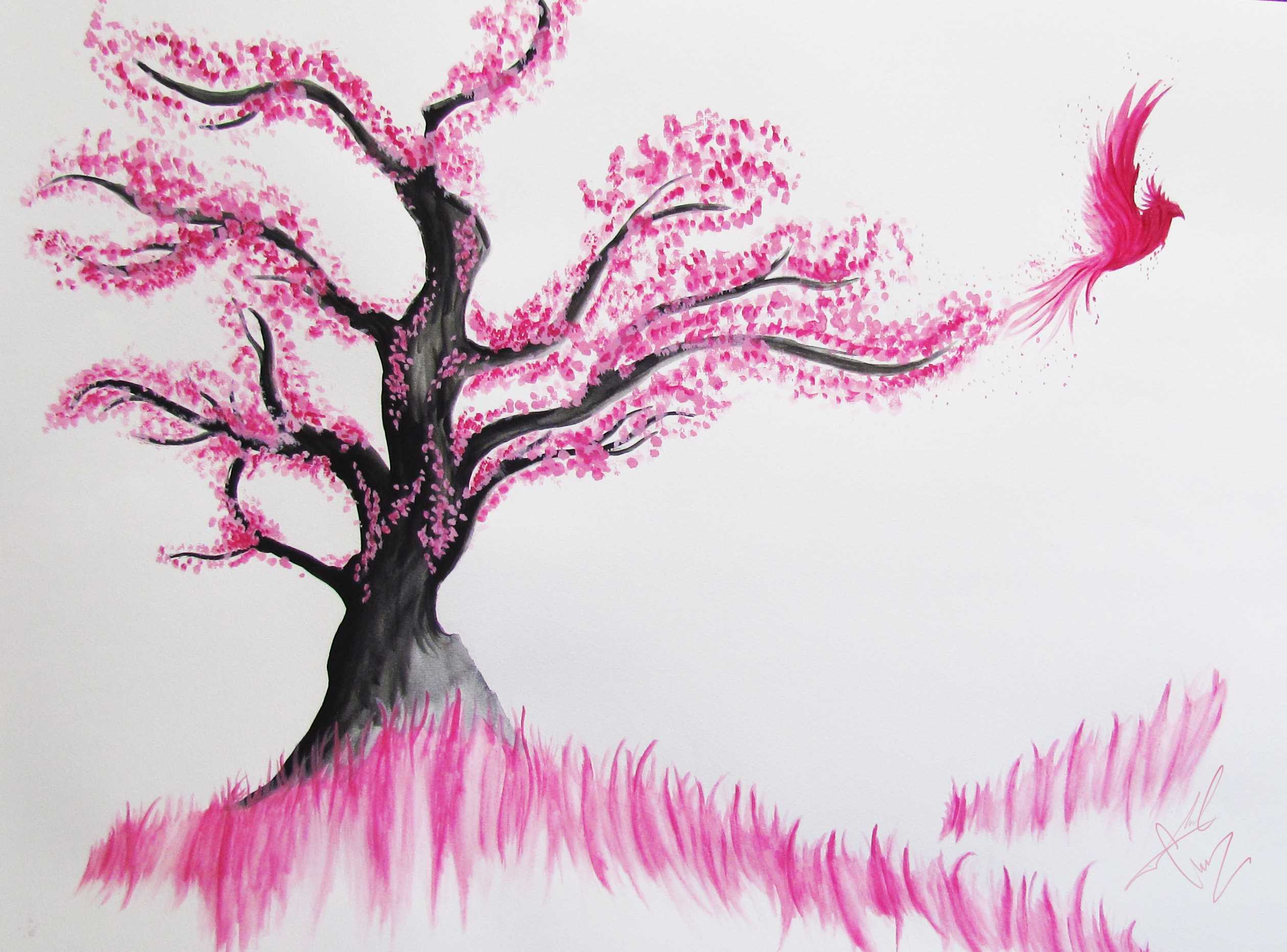 Картина панно рисунок мастер-класс рисование и живопись праздник цветения сакуры в японии — ханами мастер-класс по рисованию акварель бумага гуашь