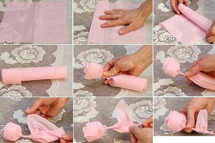 Как сделать розу из салфетки своими руками: фото, схема, видео