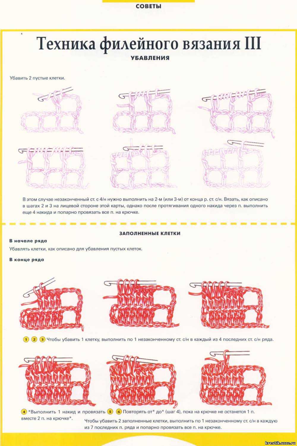 Подборка схем для филейного вязания