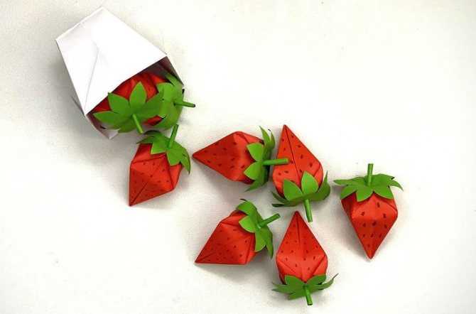 Фрукты из бумаги оригами. модульное оригами клубника. мастер-класс с пошаговыми фото