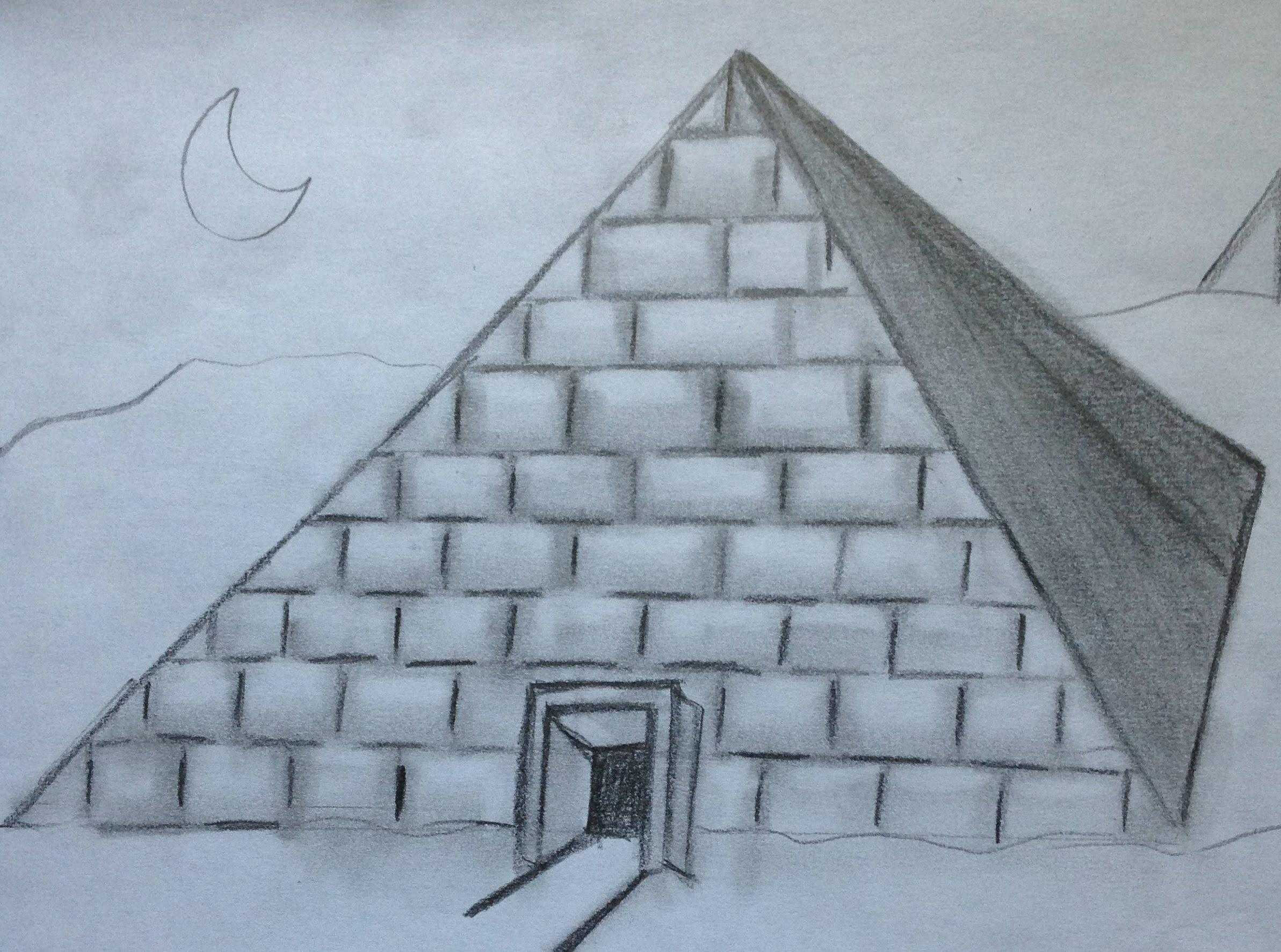 Рисунки пирамиды карандашом – как нарисовать пирамиду карандашом поэтапно? — артист-ойл