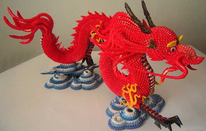 Делаем бумажного дракона из модулей в технике оригами
