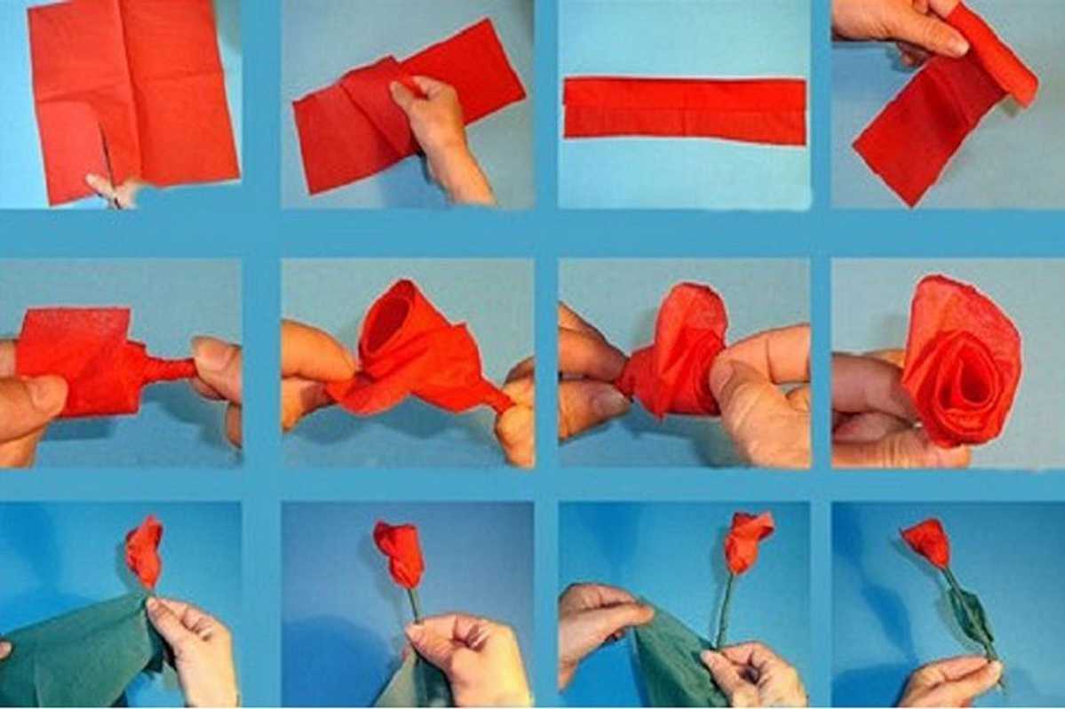 Ананас и цветок лотоса из салфеток: оригами из модулей