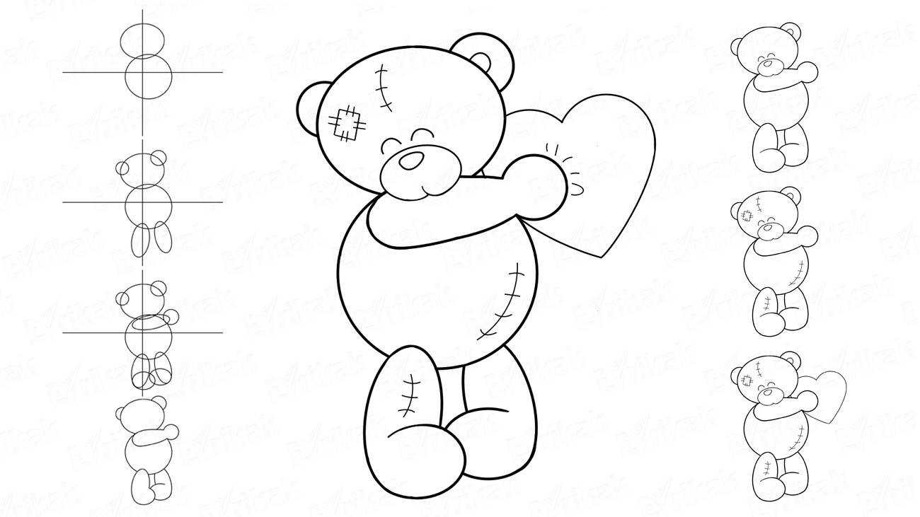 Как нарисовать медведя поэтапно карандашом (56 фото) - легкие мастер-классы для начинающих