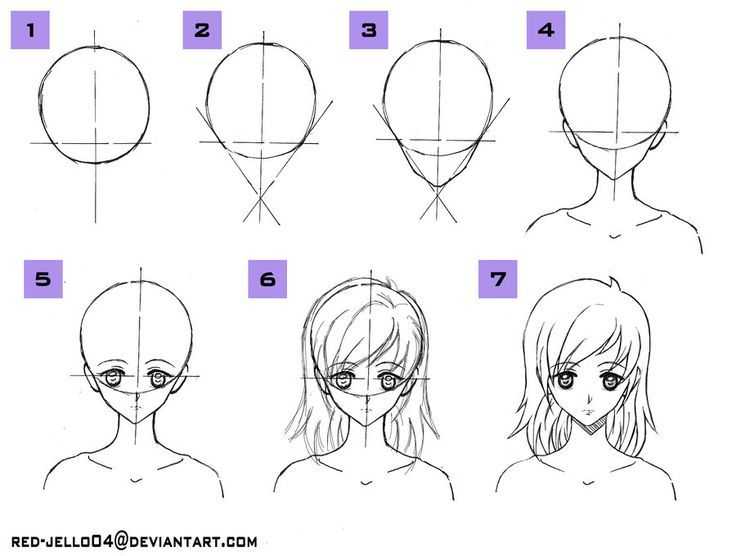 Как нарисовать голову. аниме | рисуем поэтапно карандашом