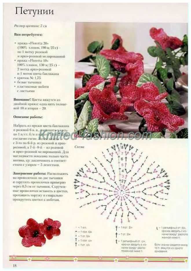 Цветы крючком: 120 фото примеров и схем с пошаговым описанием для начинающих