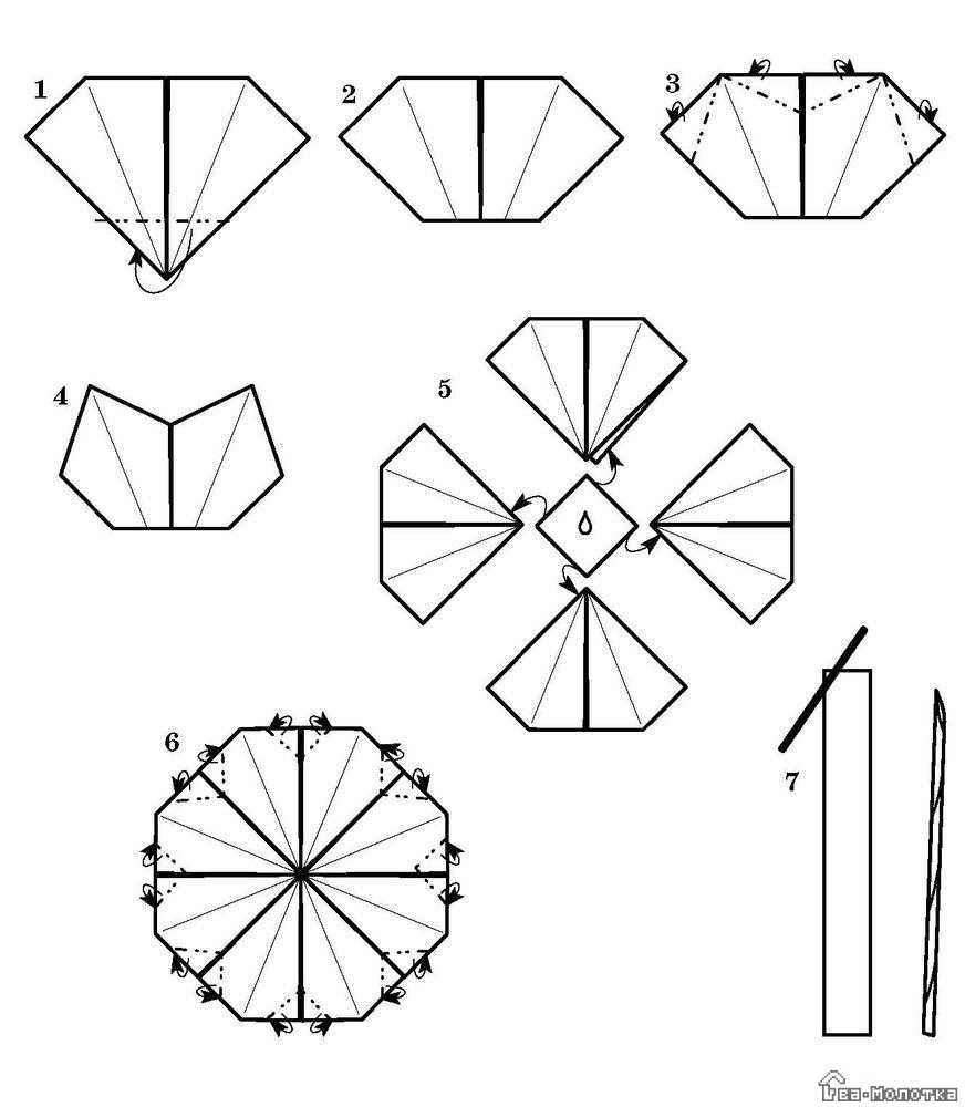 Оригами цветок для начинающих: схема и пошаговая инструкция