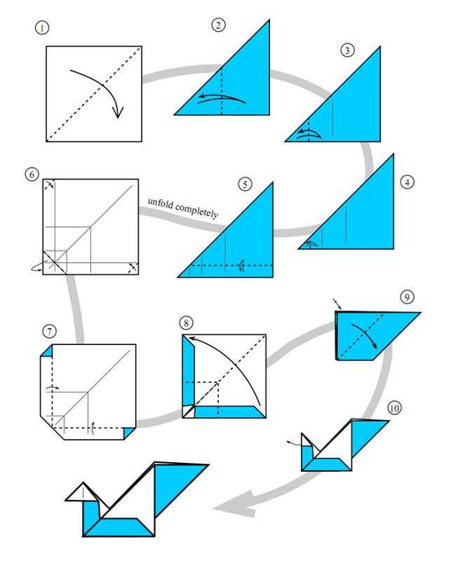 Оригами голубь схема