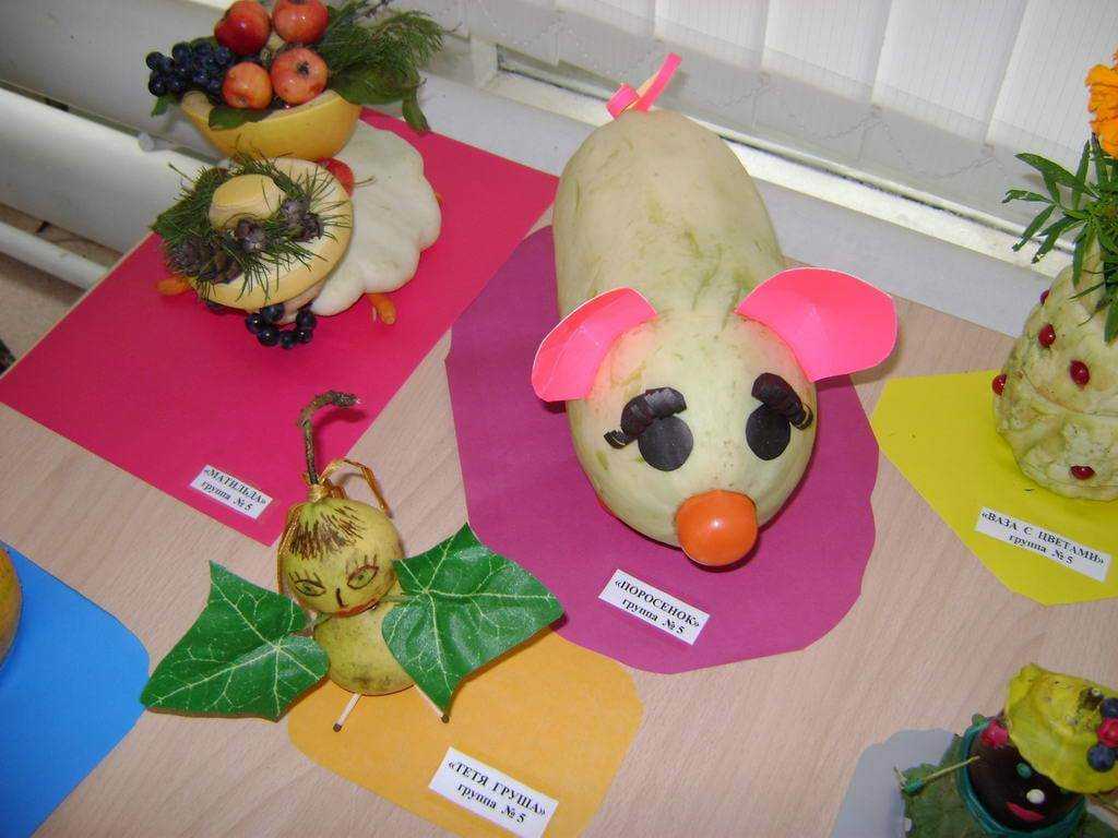 Поделки из овощей и фруктов на выставку в школу своими руками: инструкции с фото и видео