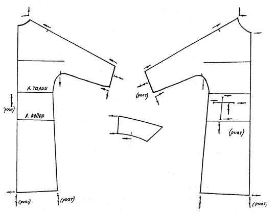 Выкройка блузки с цельнокроеным и спущенным рукавом: как выкроить