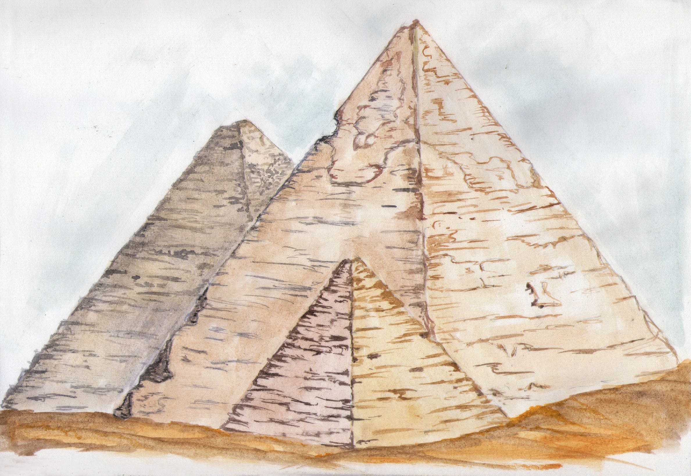 Как рисовать 3d-пирамиду на бумаге: видеопример