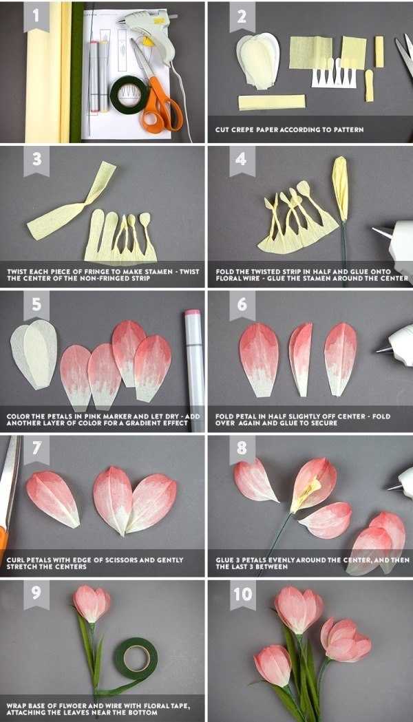 Как сделать тюльпан из бумаги