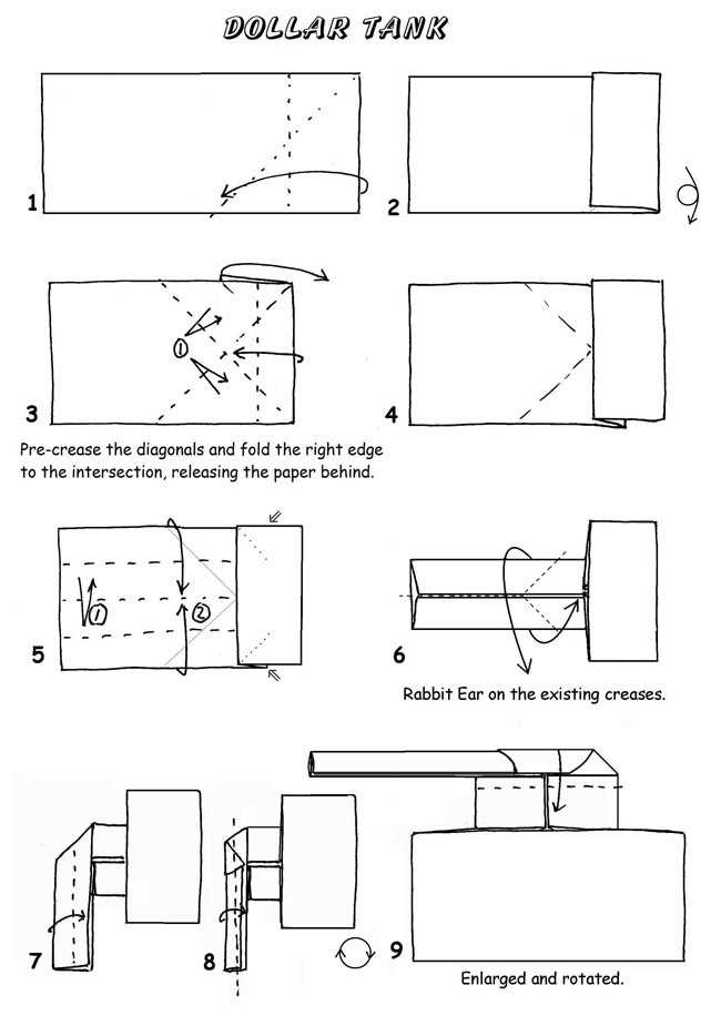 Оригами танк из бумаги своими руками - различные техники
