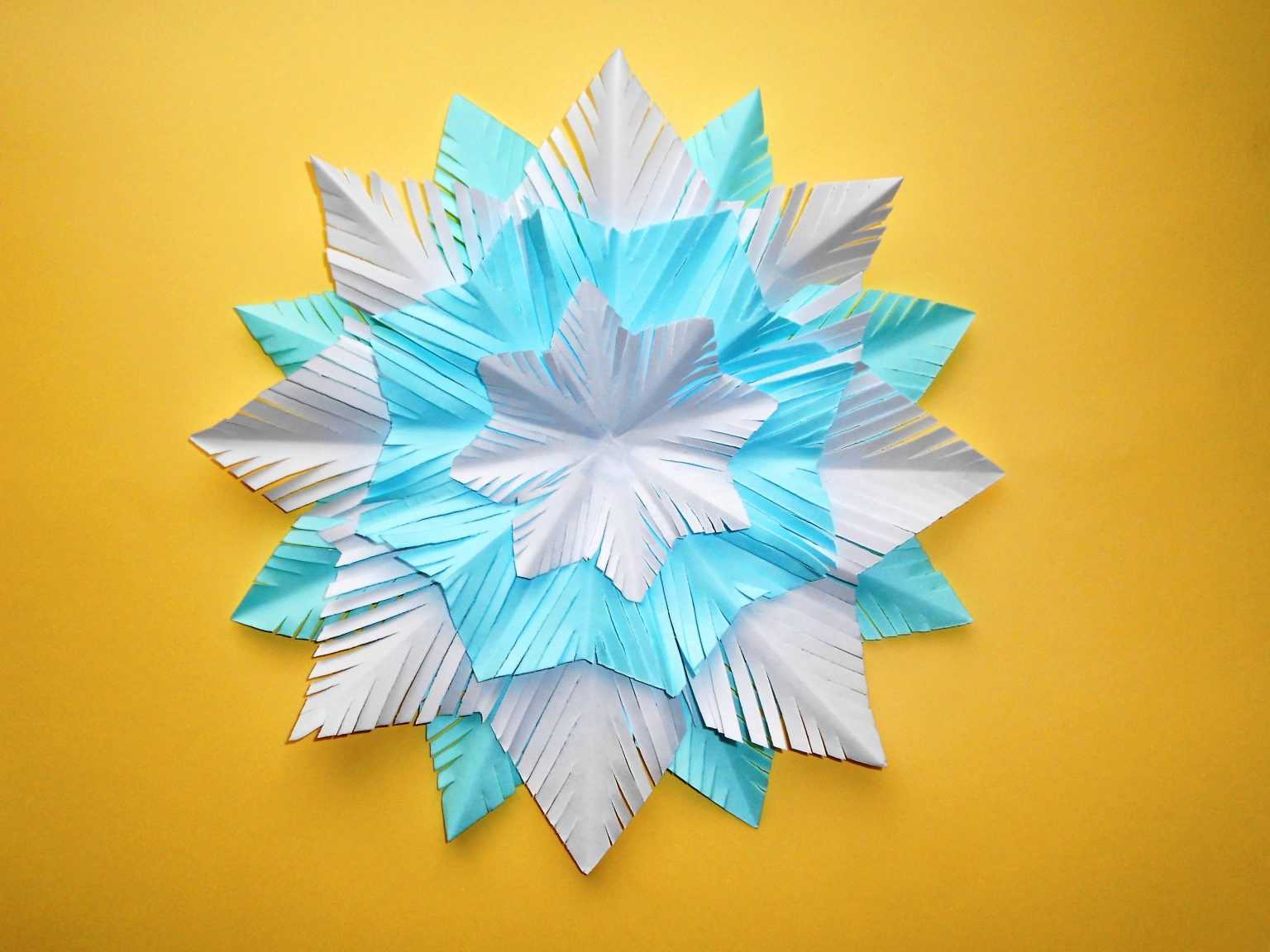 Игрушка ёлочная мастер-класс новый год оригами снежинки бумага