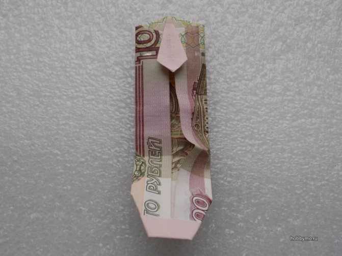 Оригами из денег: поделка — рубашка с галстуком и схема выполнения