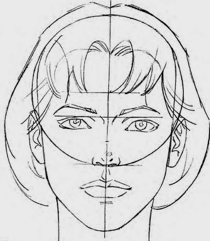 Как нарисовать лицо аниме девушки  поэтапно 5 уроков