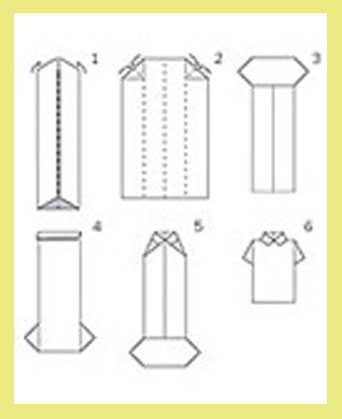 Воттакая милая и яркая оригами рубашка сгалстуком может стать основным декоративным элементом для мужскойоткрытки В данном примере рубашка и галстук складываются отдельно Затемгалстук пр