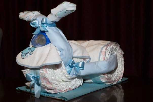 Торт из памперсов своими руками — прекрасная идея для подарка новорожденному