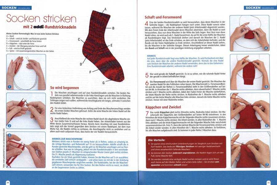 Как связать носки - простые и красивые схемы с описанием. вязание носков на двух спицах: пошаговый мастер-класс