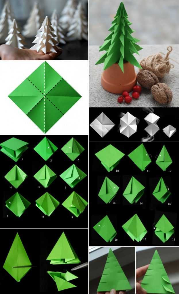 Елочка оригами из бумаги: инструкции и подробное описание для детей